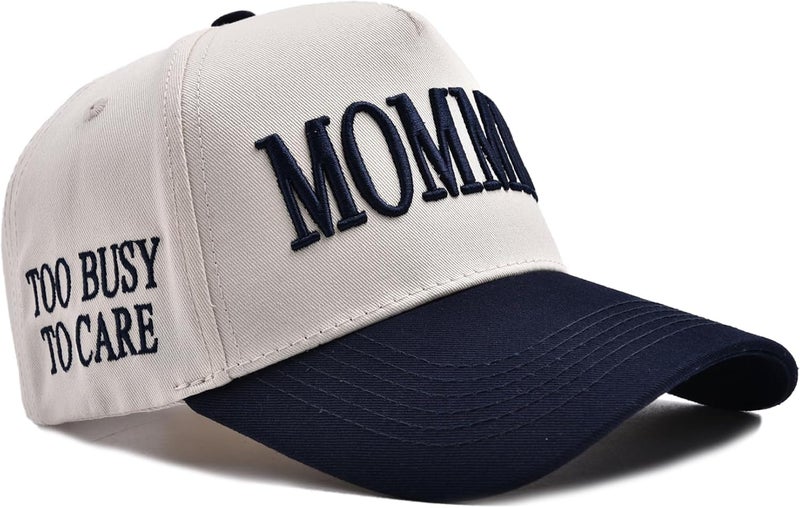 Abdkw Mommin Trucker Hat | Vintage Two-Tone Women's Baseball Cap,with Mommin Embroidery Ponytail Fit,Outdoor and Daily Use - Image 3